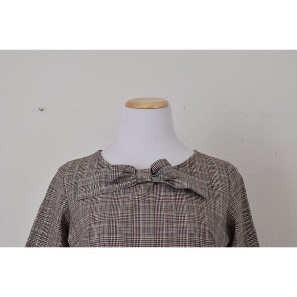Vintage Black and Plaid Circular Dress size‎ M - Picture 7 of 10